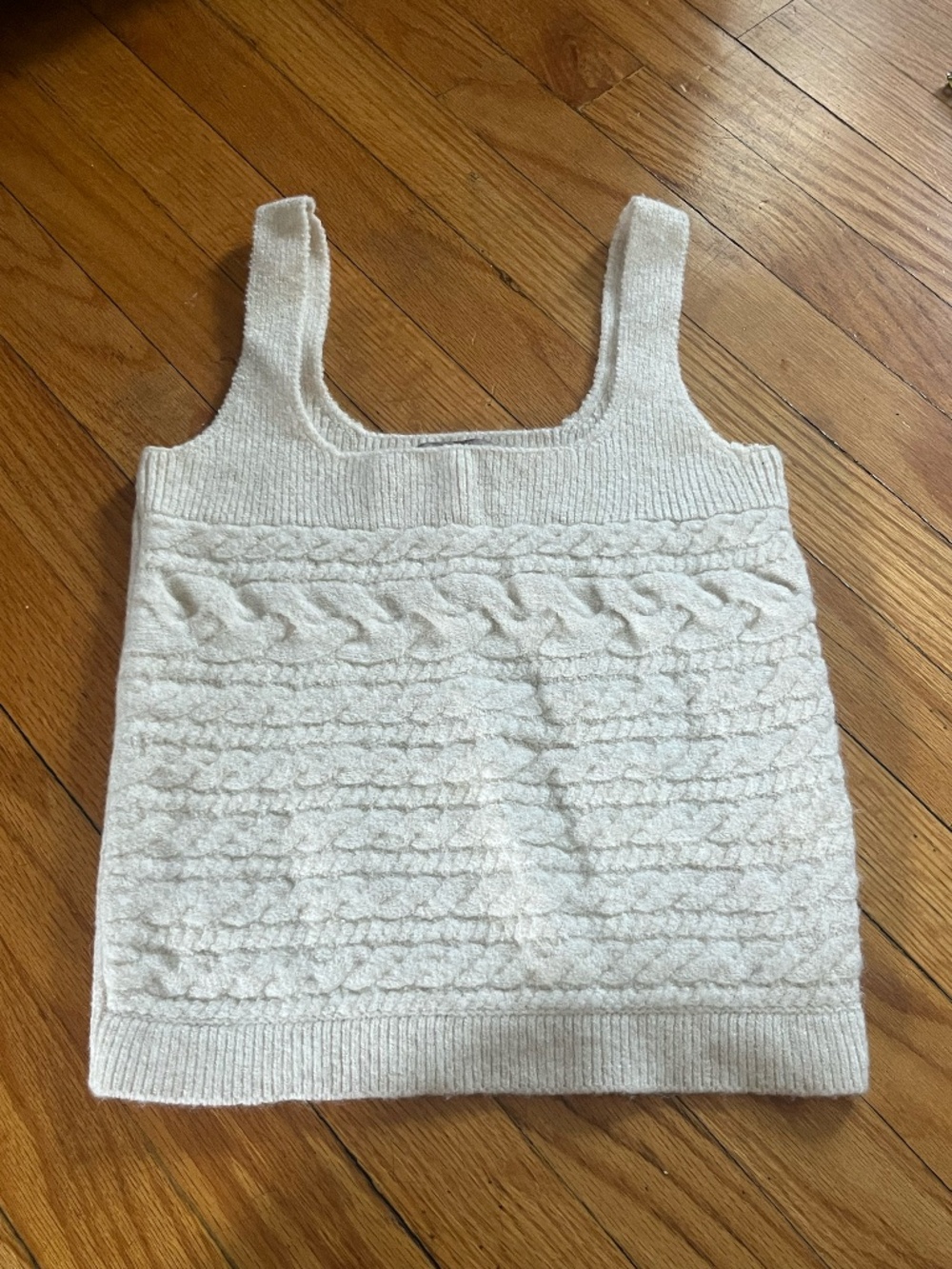 J Crew cropped cable knit merino blend sweater tank size Small